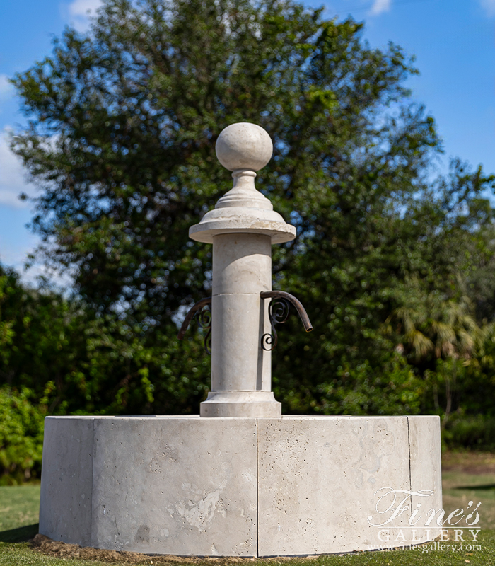 Marble Fountains  - Countryside Fountain From Italy, Italian Quarried Roman Travertine - MF-1905